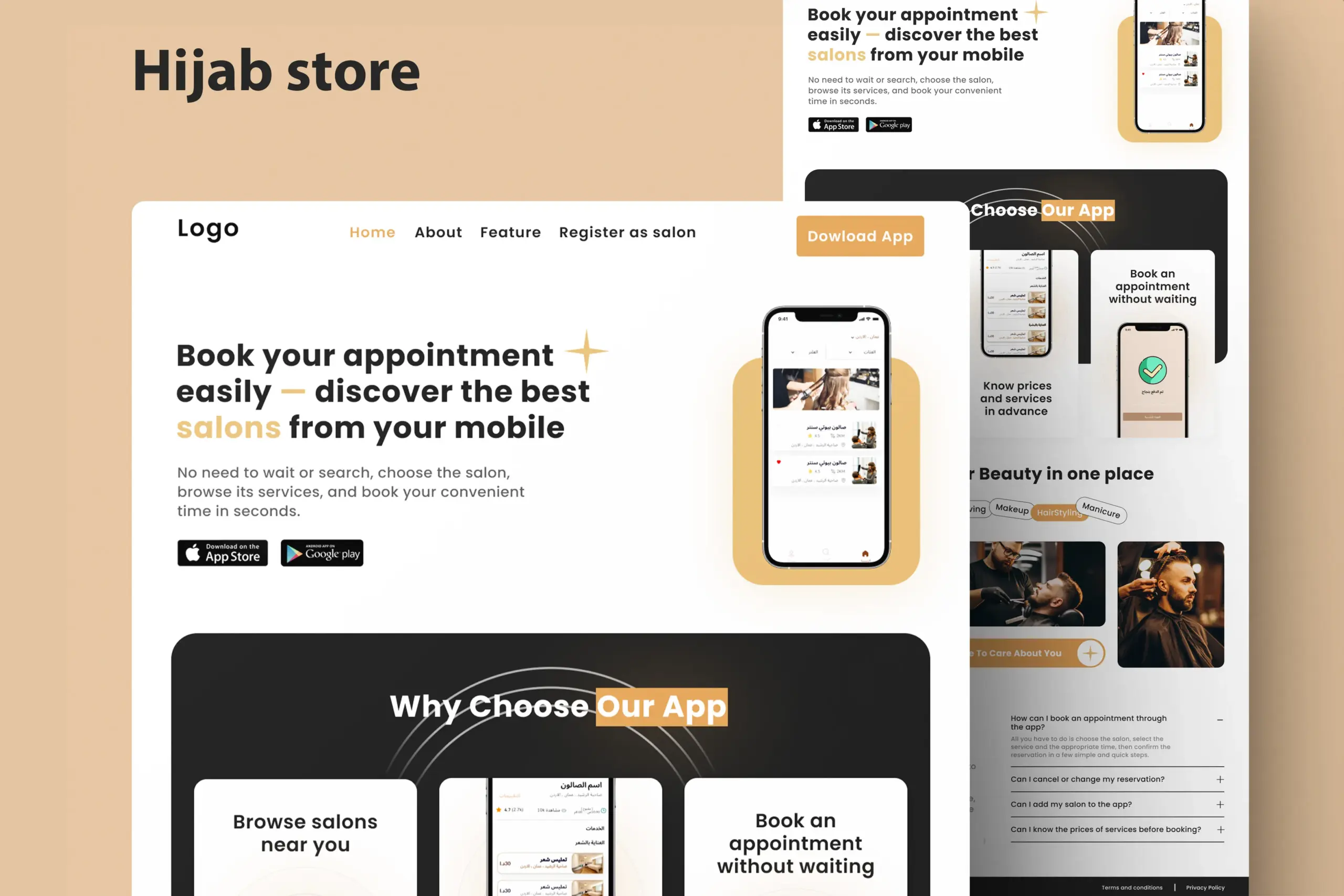 Our salon app lets users browse services, book appointments, and manage their beauty routine anytime, anywhere.