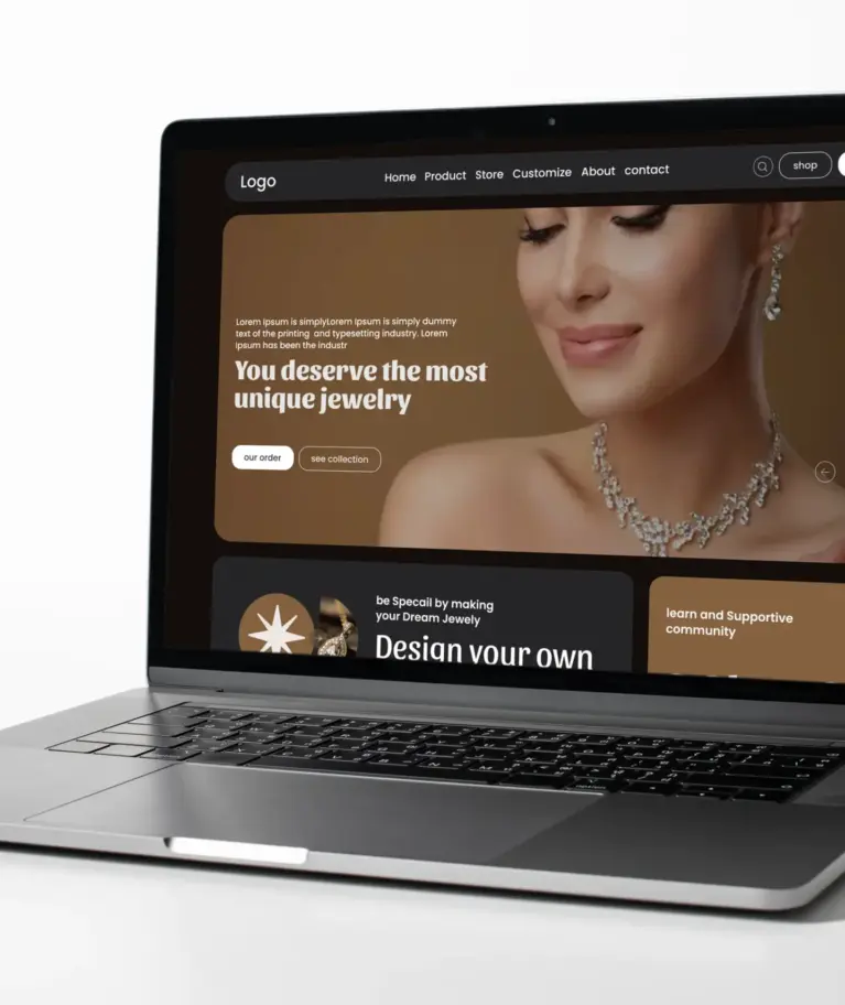An elegant e-commerce platform for luxury jewelry. Browse and purchase stunning gold and diamond pieces with a refined and secure shopping experience.